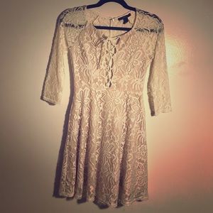 Lace Dress with Lace-Up Bust